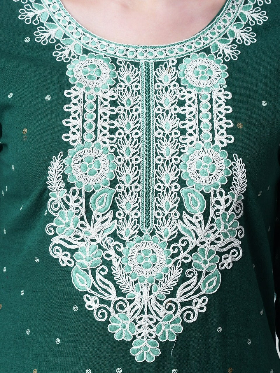 Cotton Flex embroidered Kurta Pant set with Dupatta