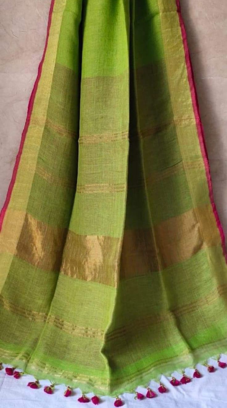 Plain Linen Saree