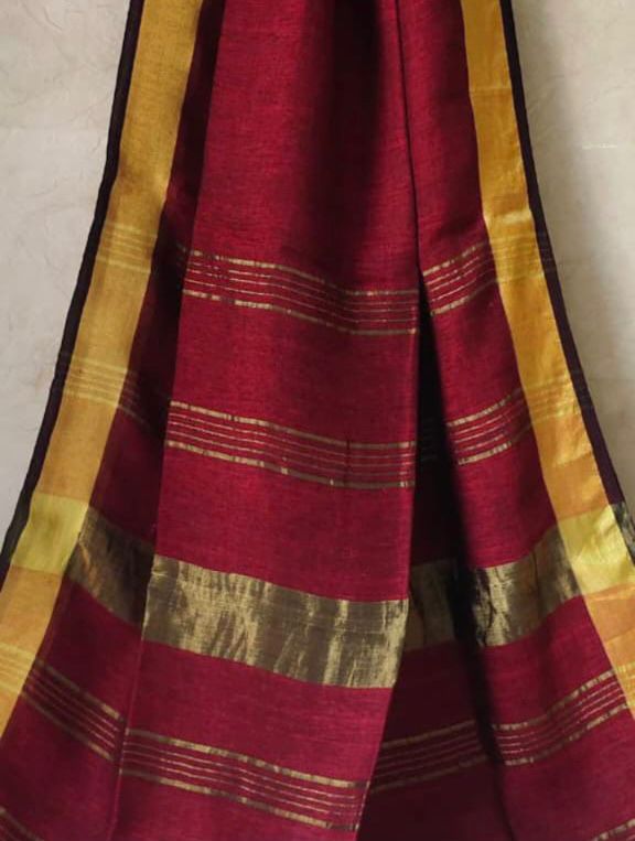 Plain Linen Saree
