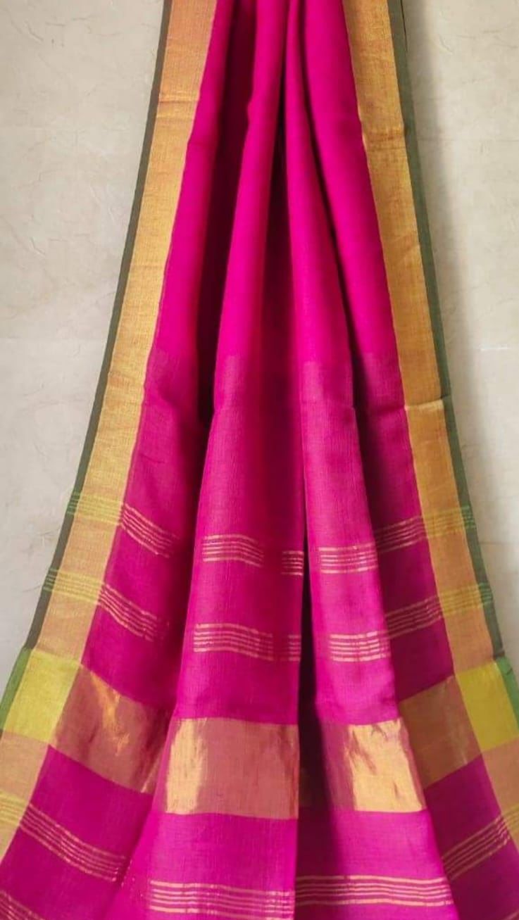 Plain Linen Saree