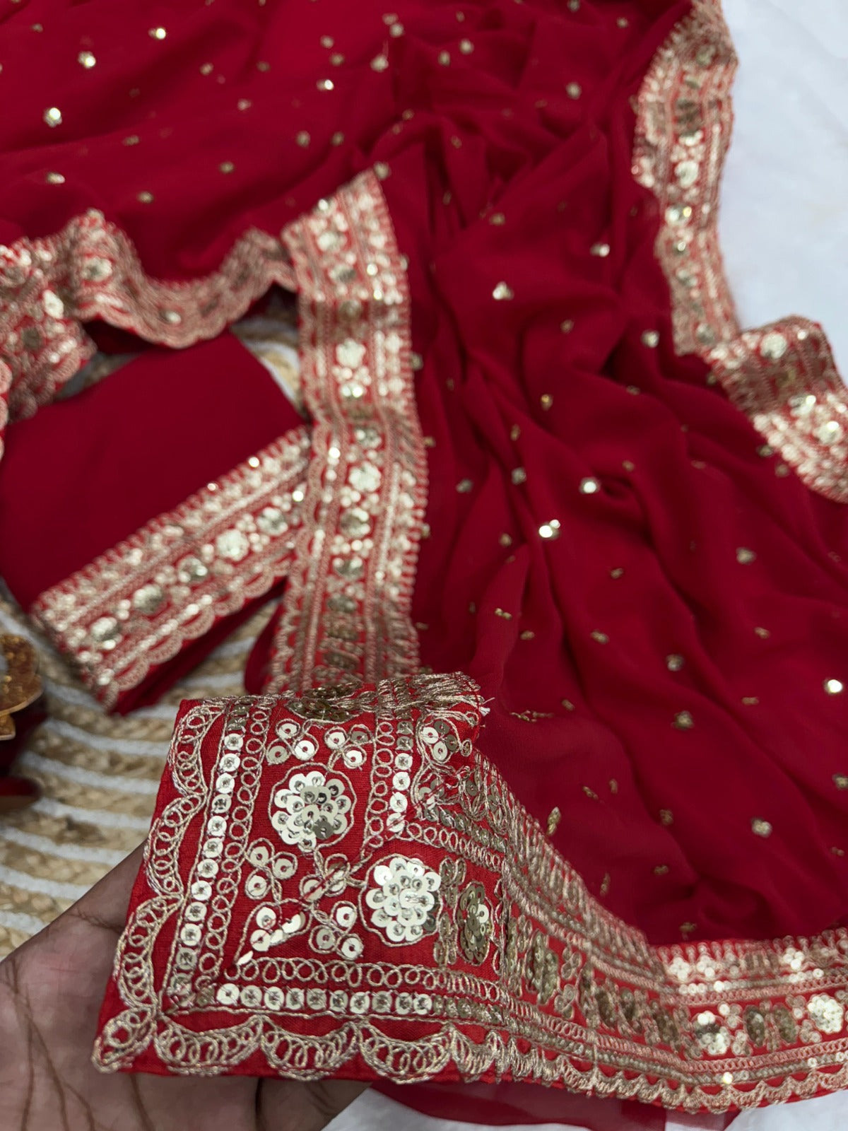 Pure Georgette Saree with Sequence Work