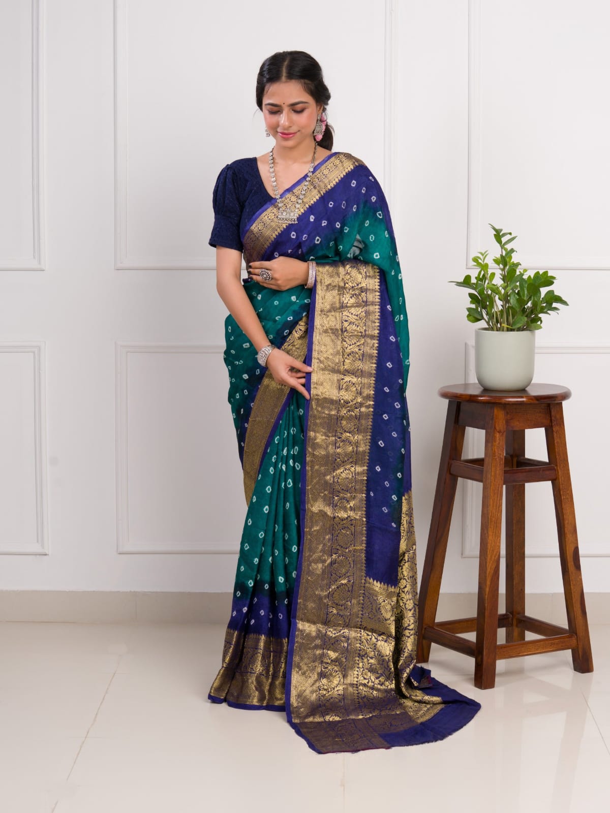Viscose Silk Bandhini Saree