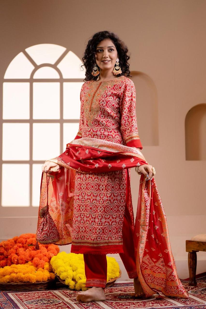 Patola Party Wear Dupatta Set