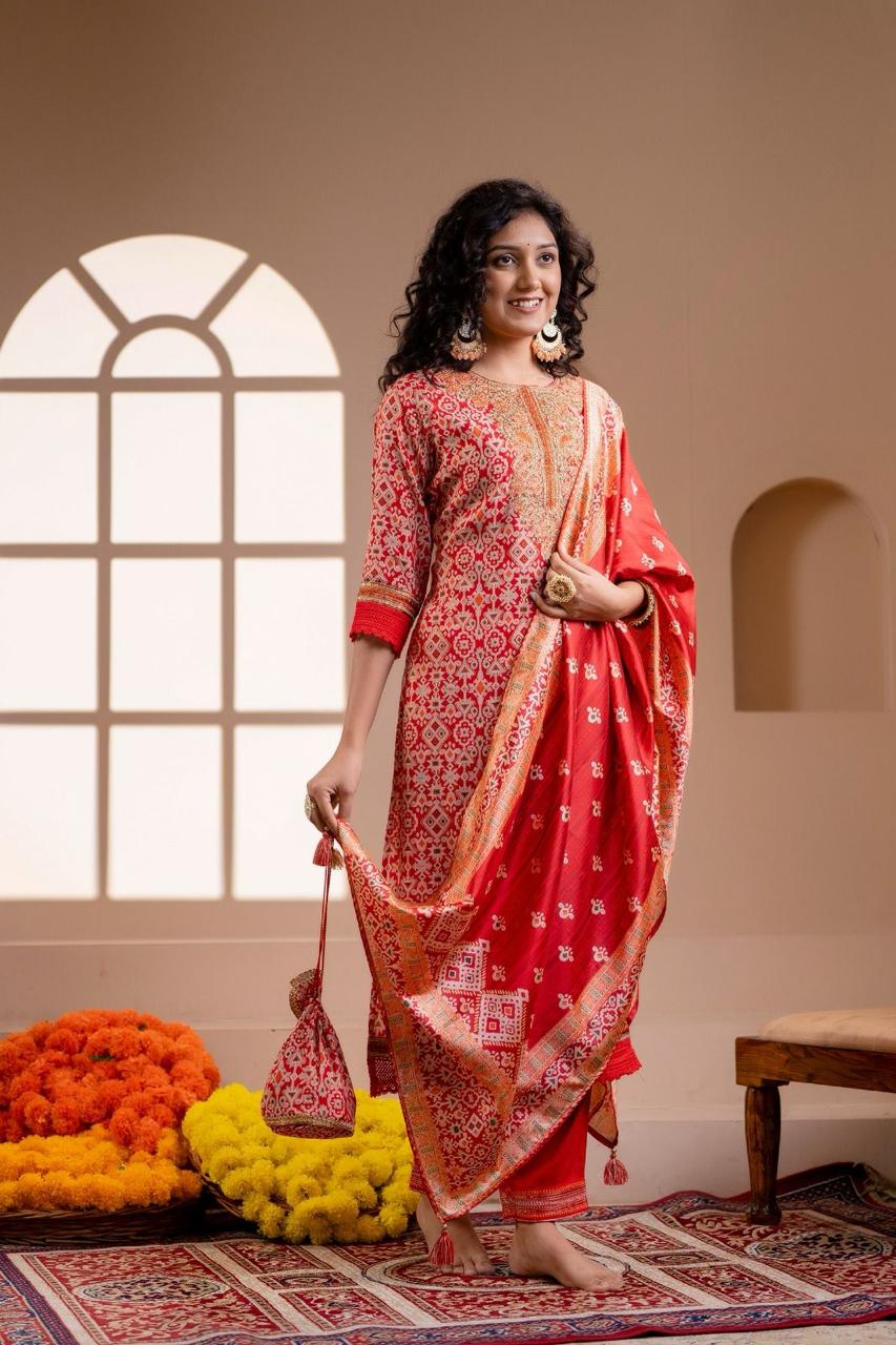 Patola Party Wear Dupatta Set