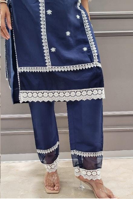 Roman Silk Pakistani Suit (Blue)