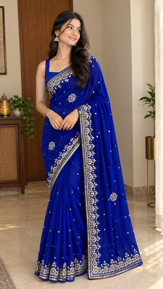 Georgette Stone Work Saree