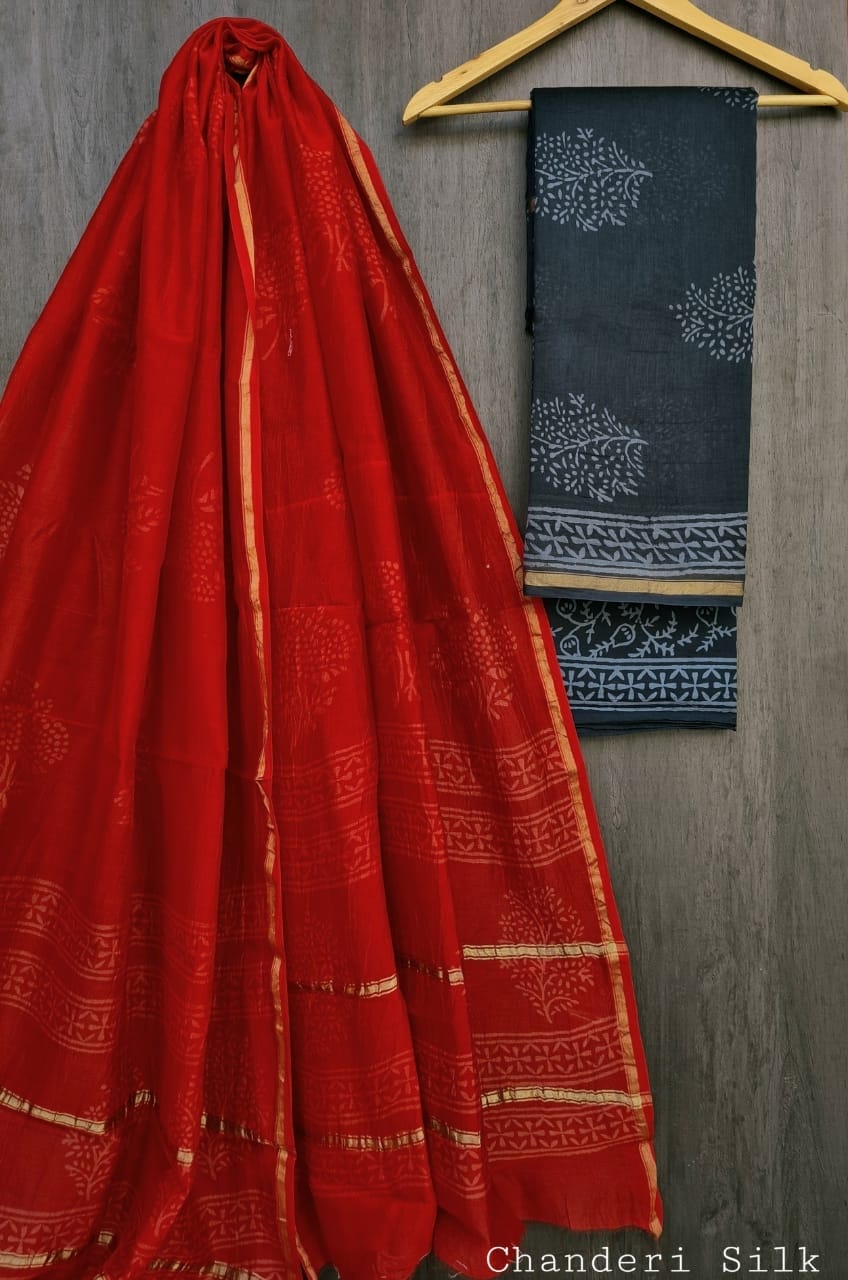 Chanderi Silk Suit Fabric