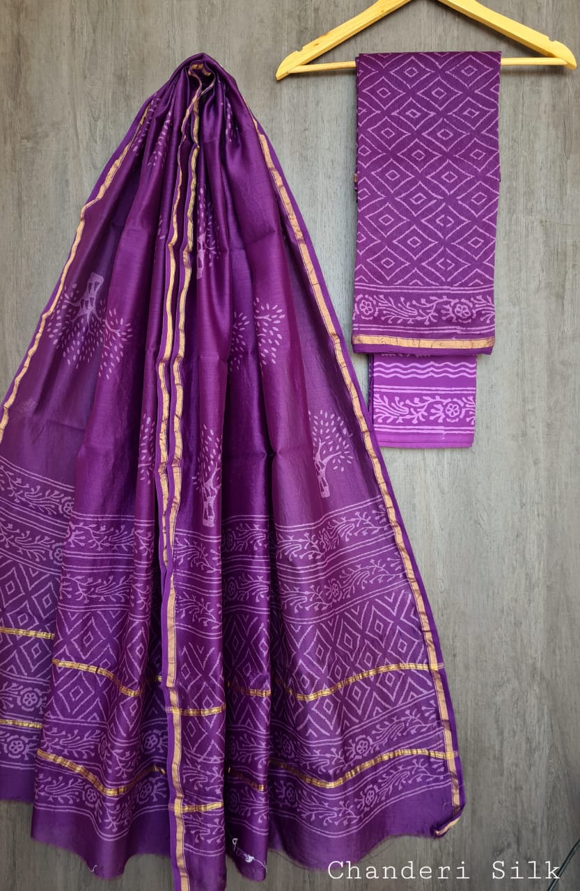 Chanderi Silk Suit Fabric