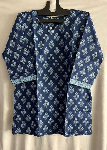 Cotton Block Printed Short Kurti