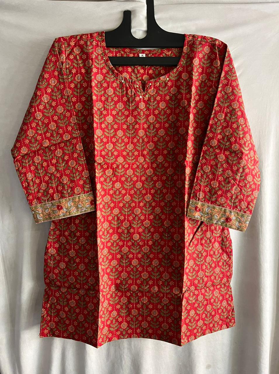 Cotton Block Printed Short Kurti