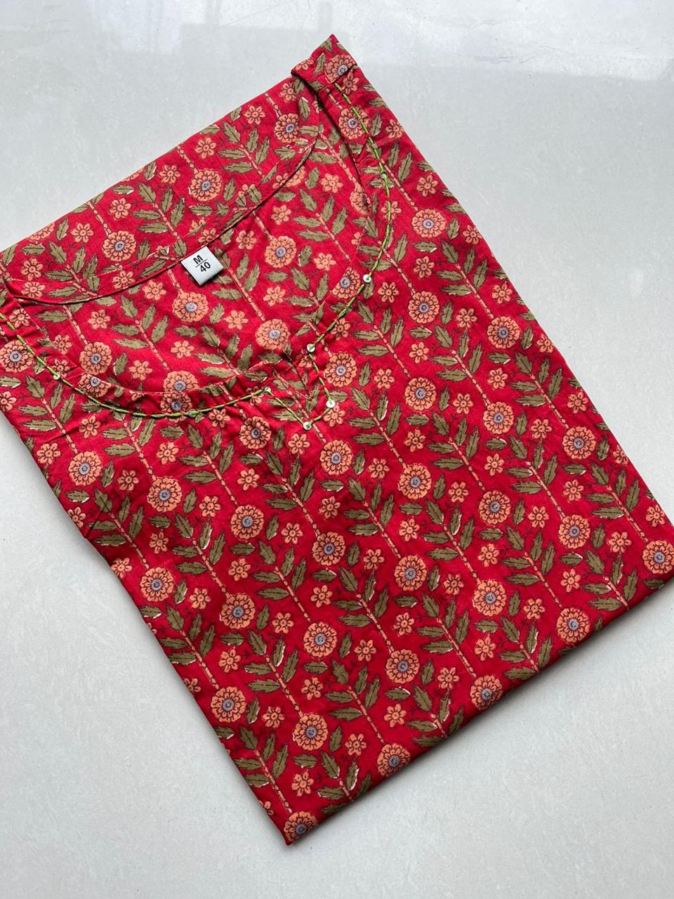 Cotton Block Printed Short Kurti