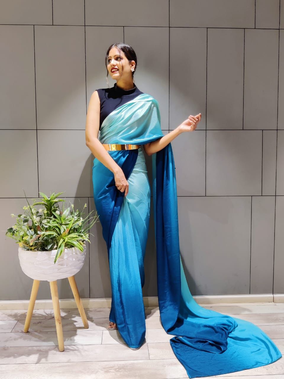 Ready to Wear Dual shade Saree