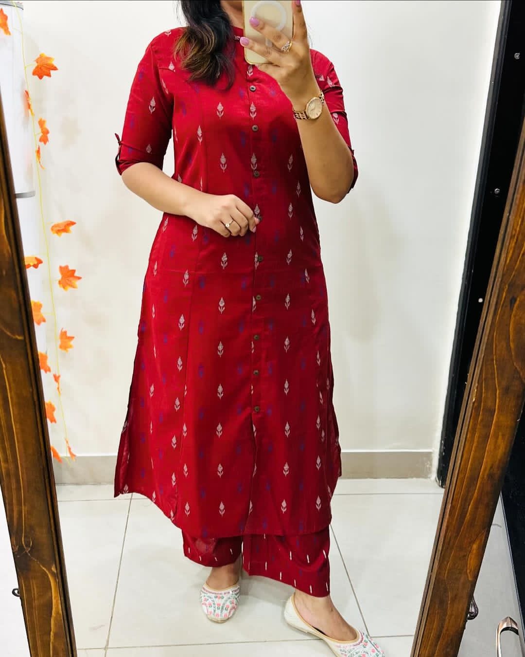 Floral Fine cotton Kurti Plazzo set