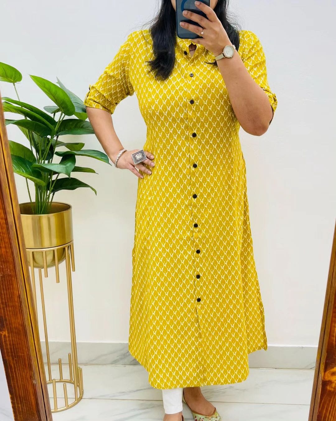 Floral Fine cotton Kurti Plazzo set