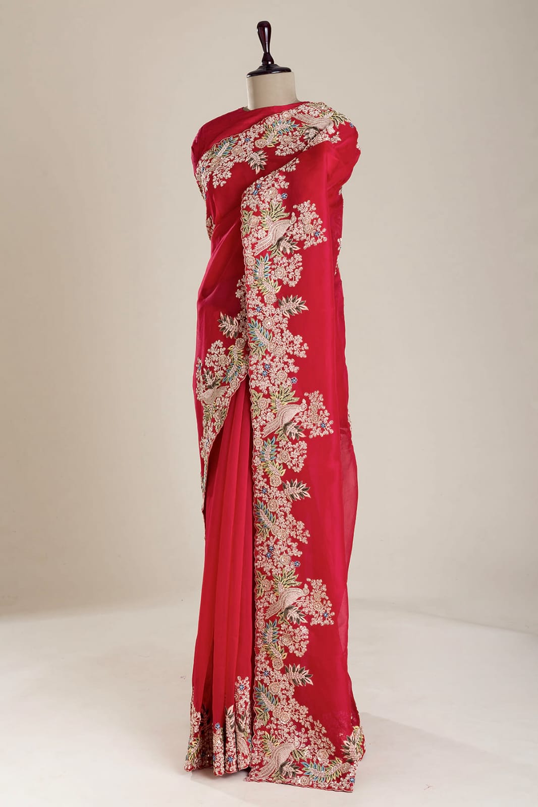 Designer Pure Tissue Silk Kashida embroidery Saree