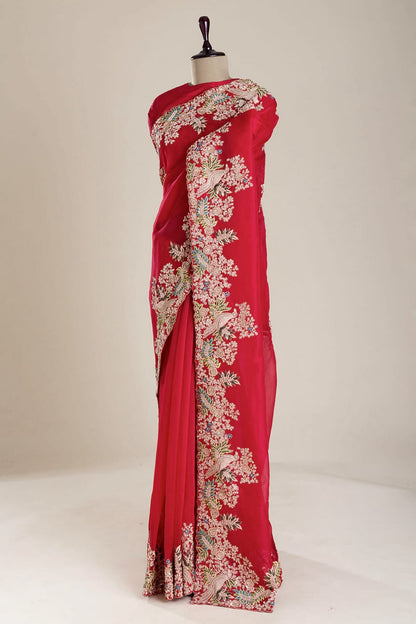 Designer Pure Tissue Silk Kashida embroidery Saree