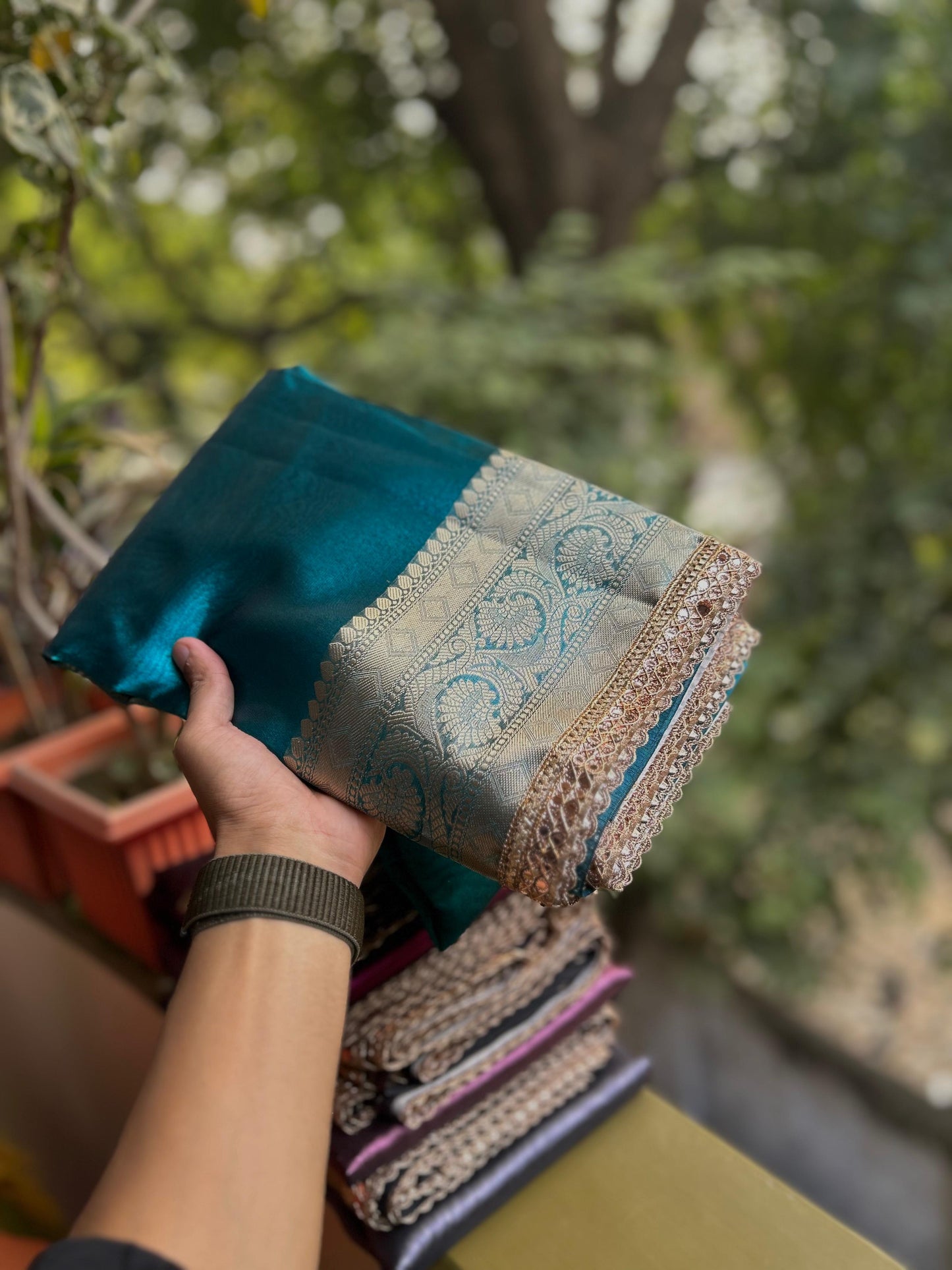 Banarasi Tissue Silk Sarees (with Lace)