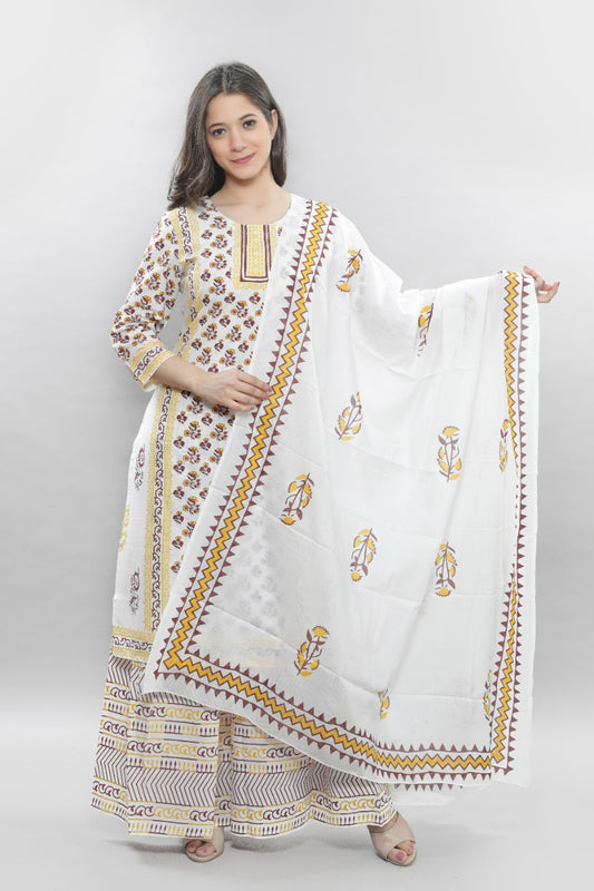 Malmal Cotton Dupatta Set
