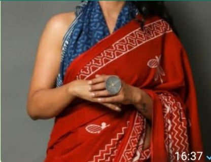 Malmal Cotton Printed Saree