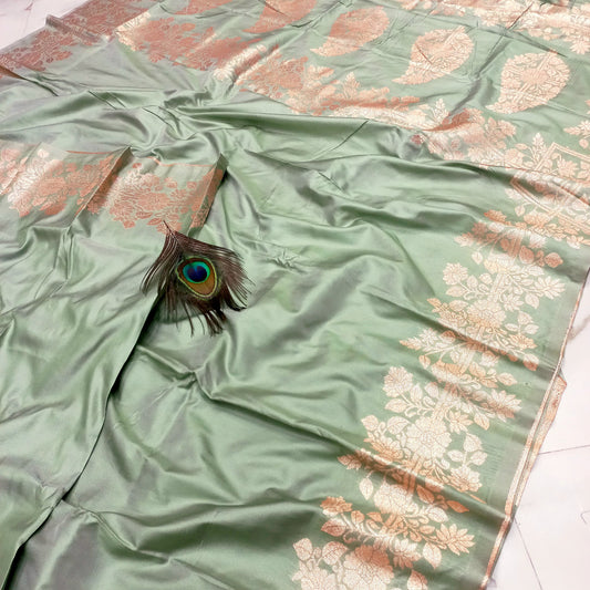 Plain Katan Silk Saree