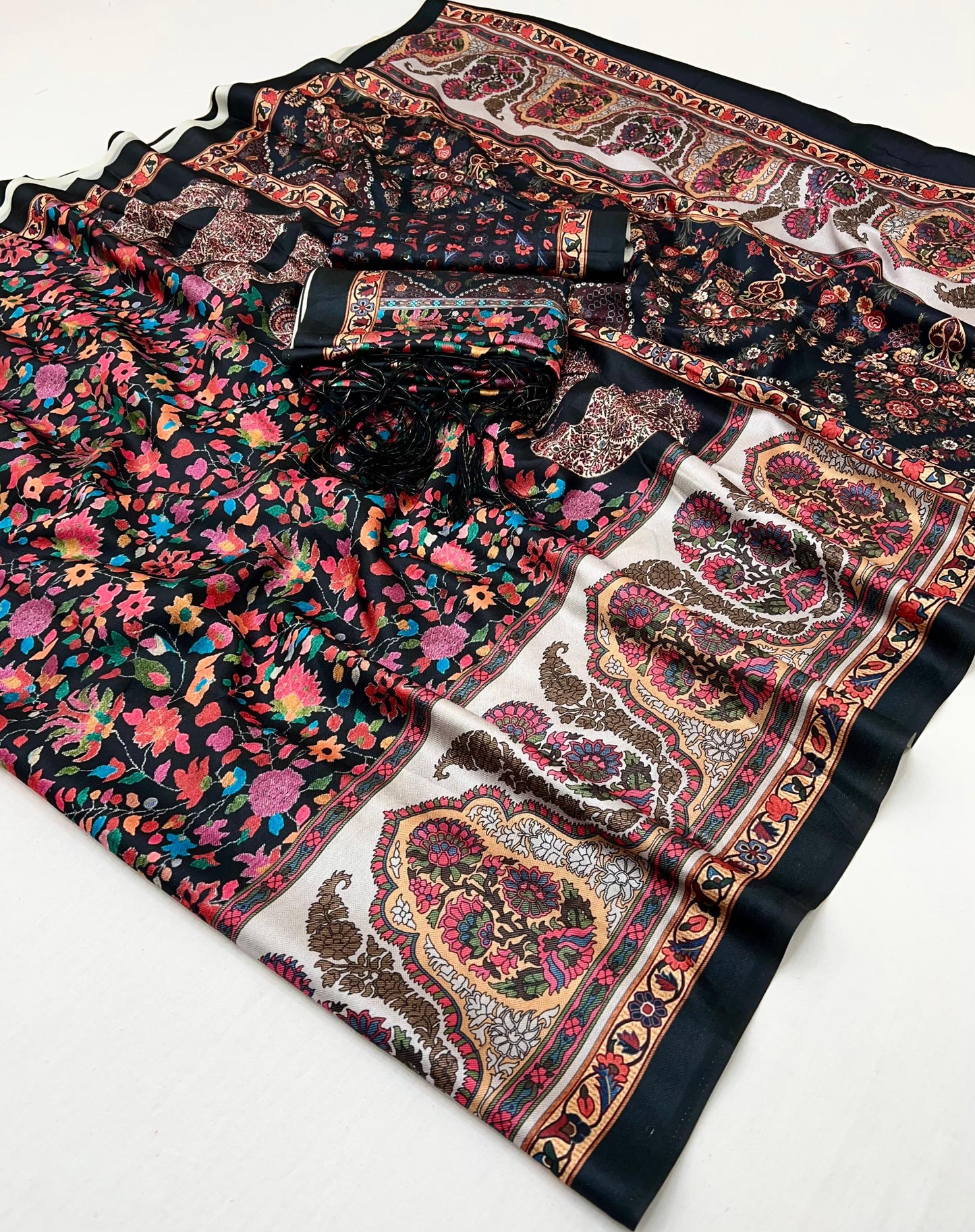 Digital printed Pashmina Silk Saree