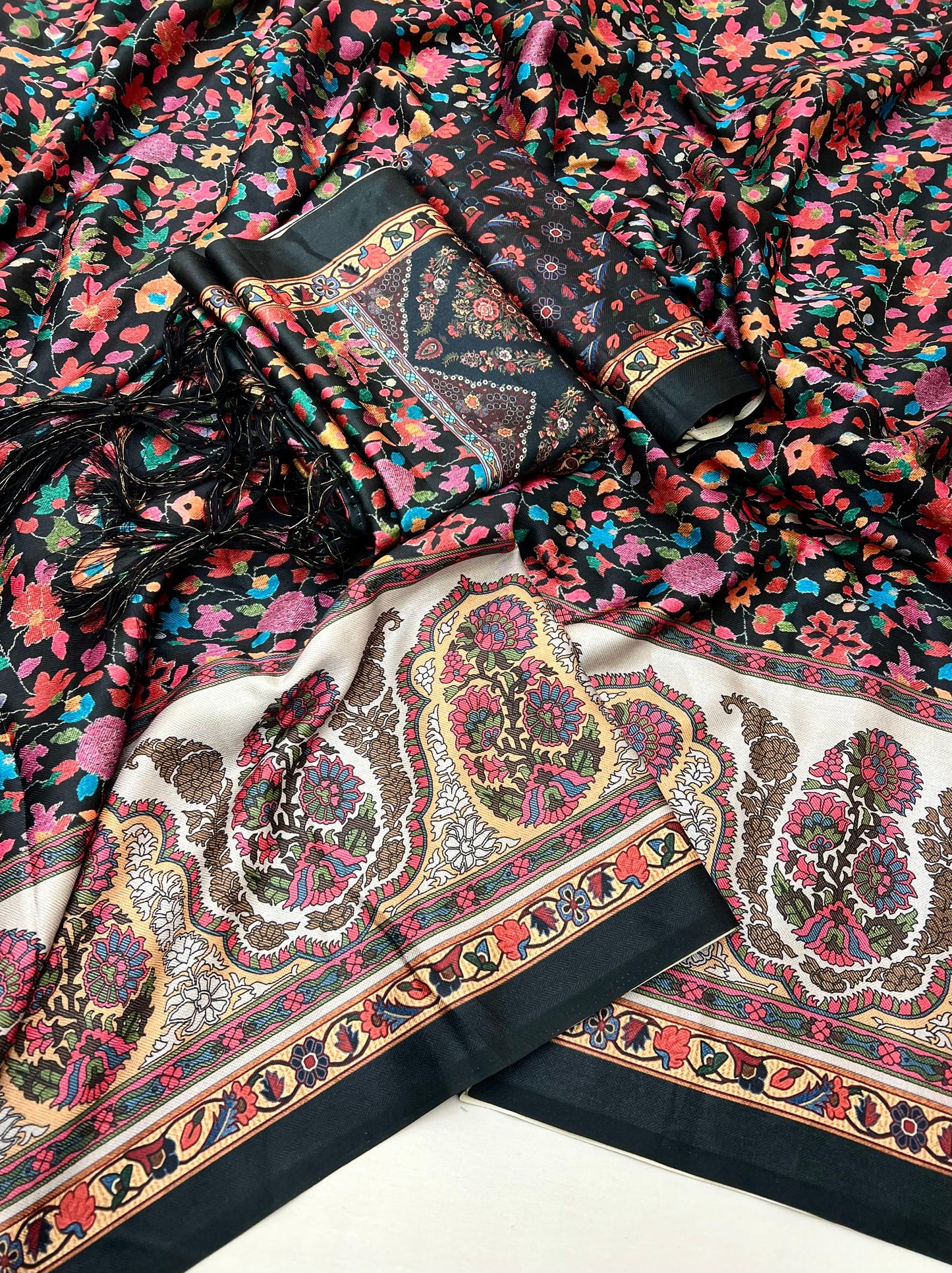 Digital printed Pashmina Silk Saree