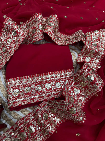Pure Georgette Saree with Sequence Work