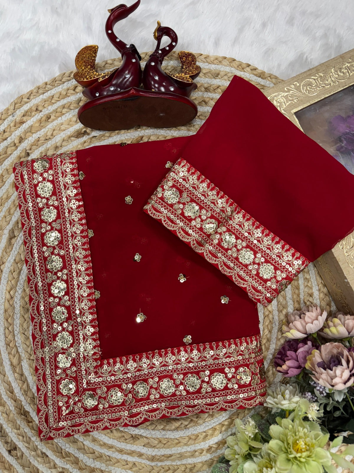 Pure Georgette Saree with Sequence Work