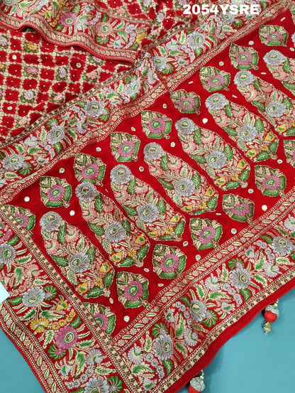 Pure Georgette Minakari Weaving Cut Dana Work Saree