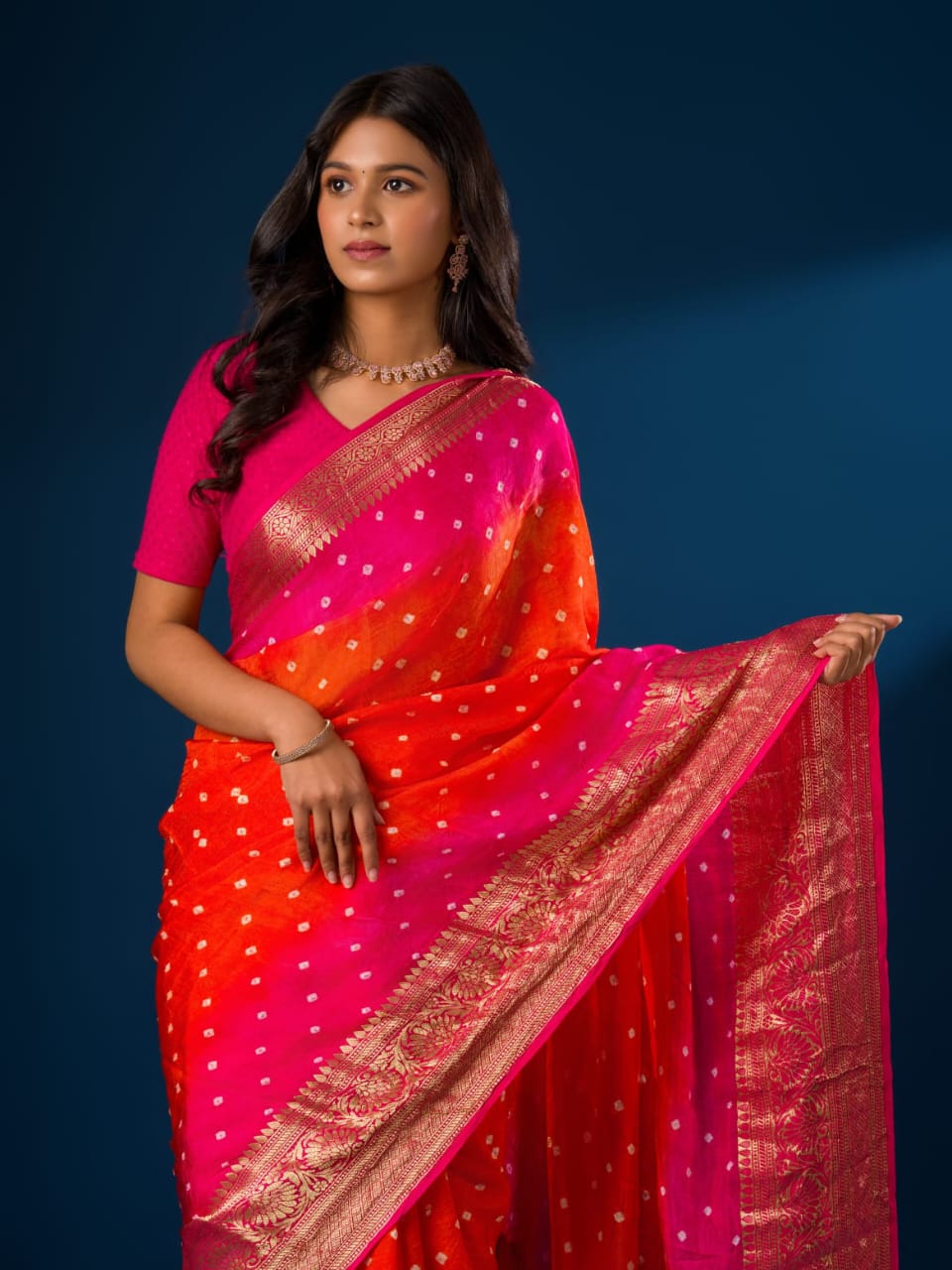 Viscose Silk Bandhini Saree