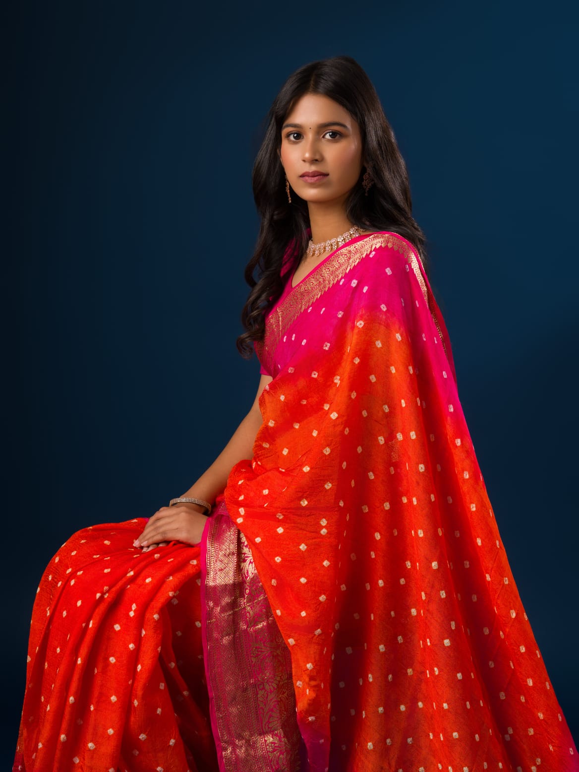 Viscose Silk Bandhini Saree