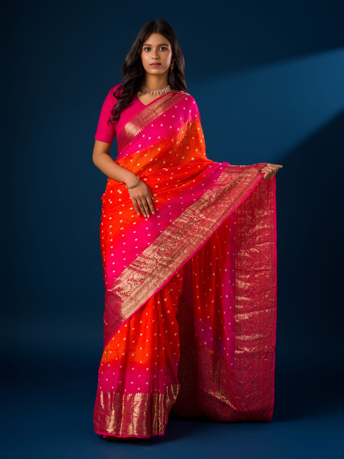Viscose Silk Bandhini Saree