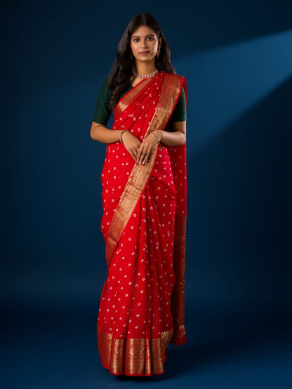 Viscose Silk Bandhini Saree