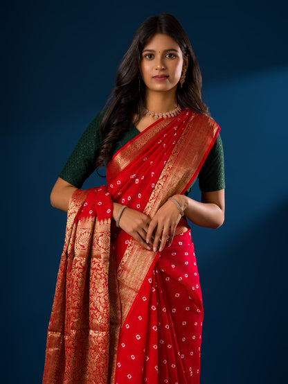 Viscose Silk Bandhini Saree