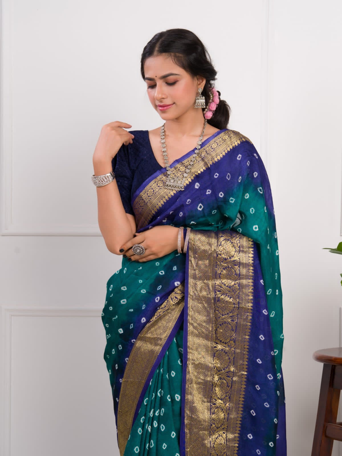 Viscose Silk Bandhini Saree