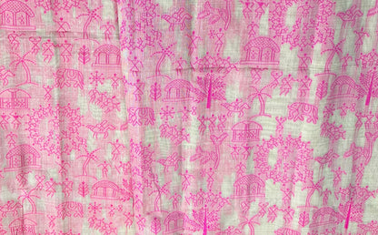 Handloom Cotton Saree with Madhubani pattern weaving