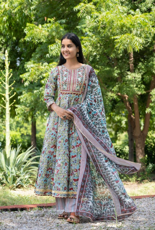 Cotton Anarkali Set