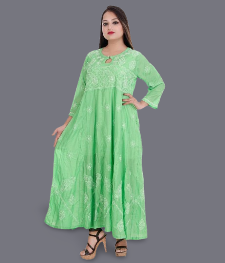 Long Chikankari Gown