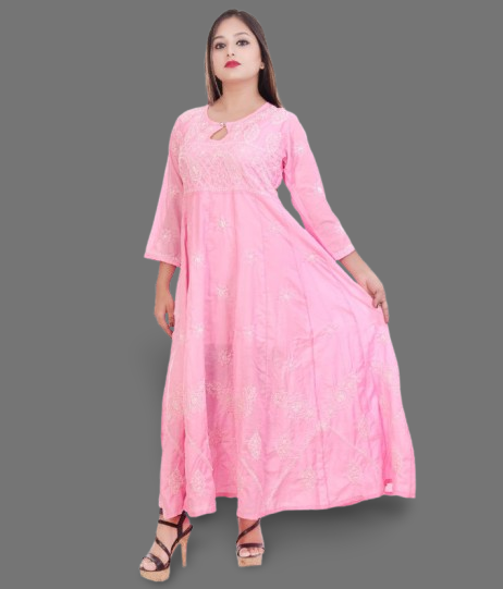 Long Chikankari Gown