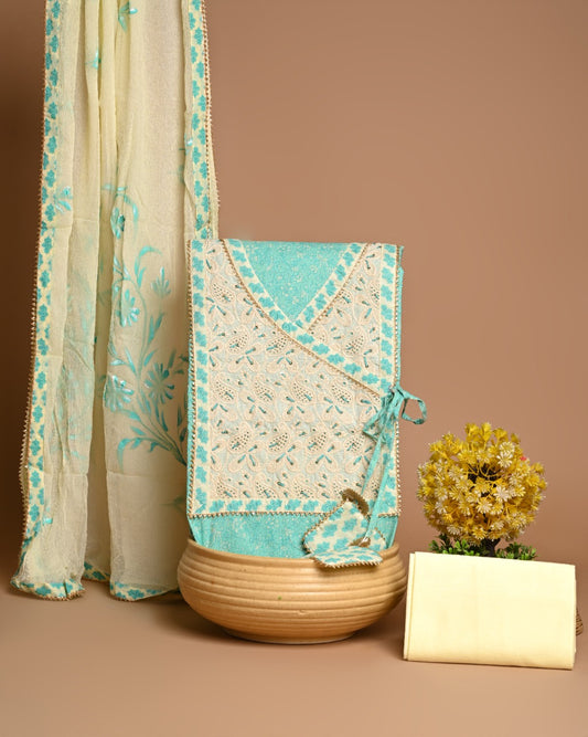 Jaipuri Cotton Suit Pc. (Sea Green)