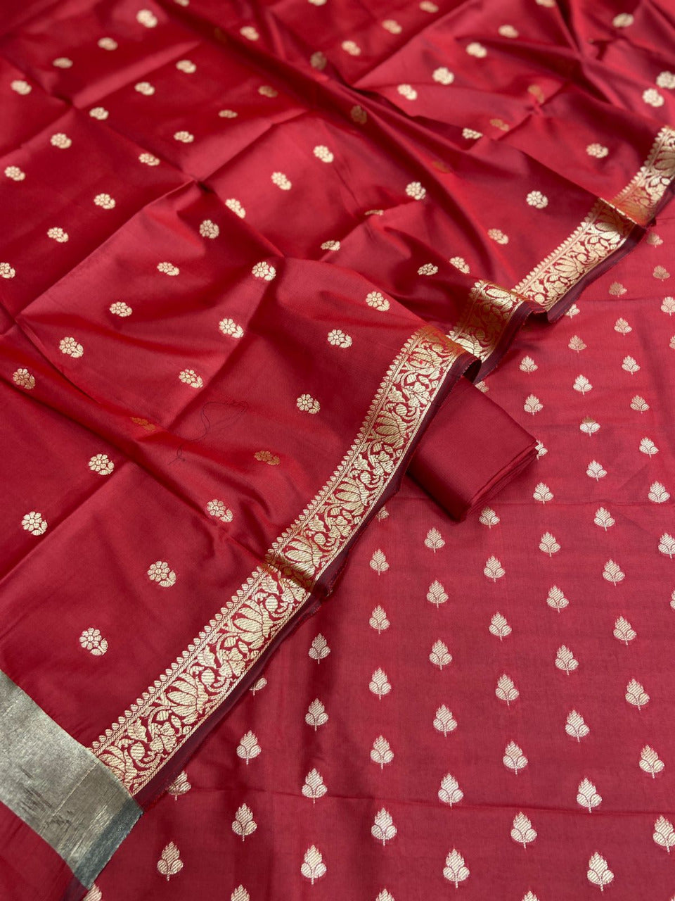 Banarasi Silk Suit pc with Jari Weave Dupatta