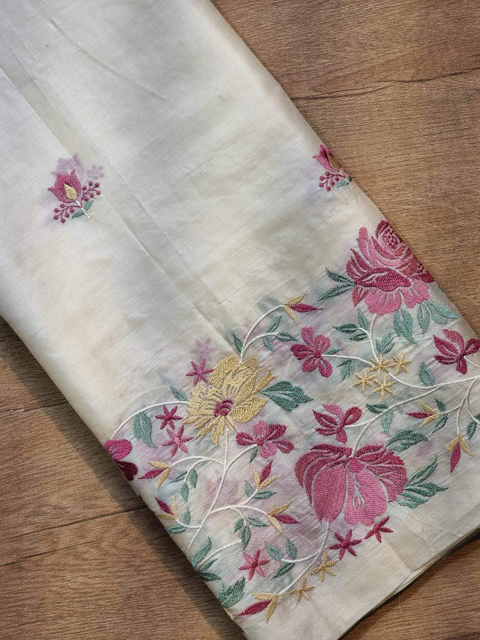 Tusser Silk embroidered saree
