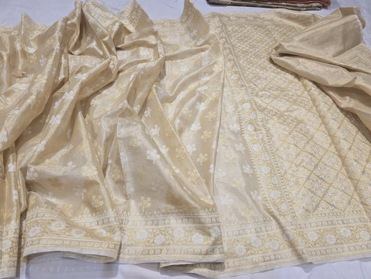 Banarasi Tissue Jamdani Jangala Saree