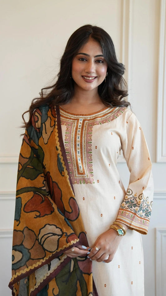 Kalamkari Dupatta Set