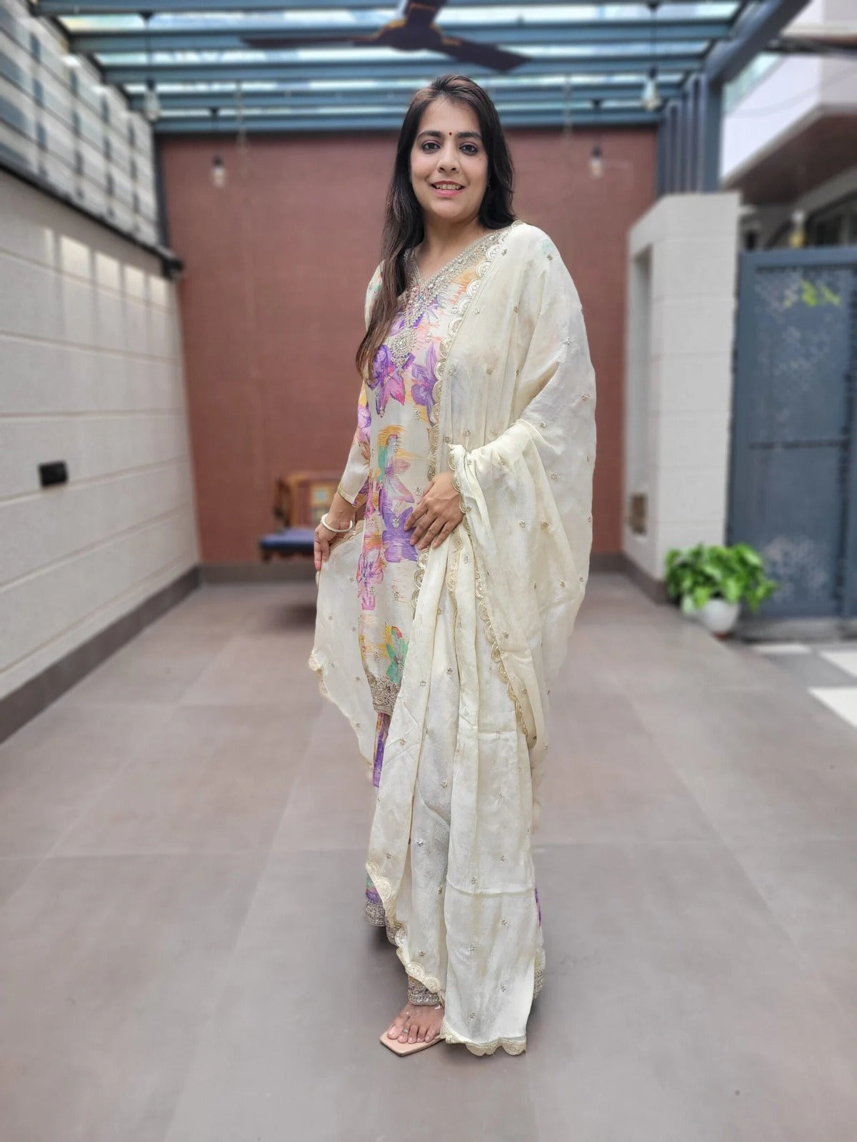 Tissue Digital Partywear Sharara 3Pc Set