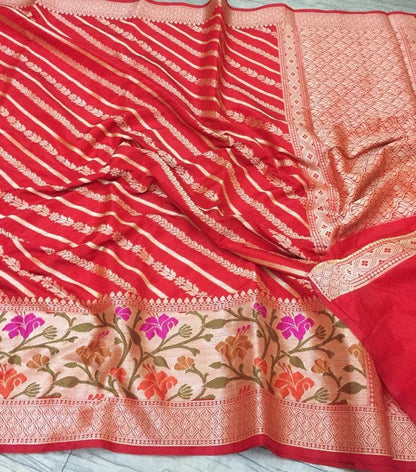 Semi Georgette Tifli Border Saree